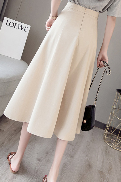 Fusta lunga dama casual cu talie inalta - model croiat