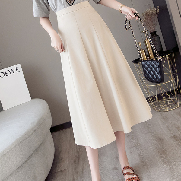 Fusta lunga dama casual cu talie inalta - model croiat