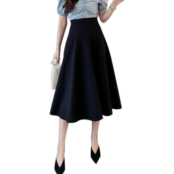 Fusta lunga dama casual cu talie inalta - model croiat