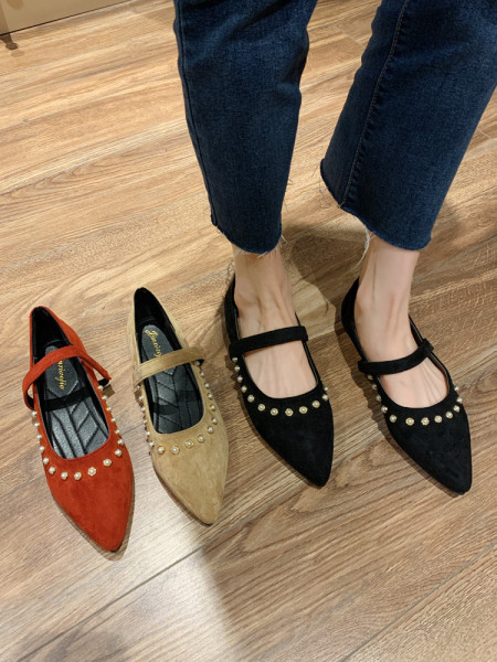 Pantofi casual dama cu bretele si element metalic