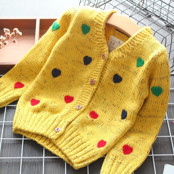 Modern szívecskés gyermekkardigán lányoknak
