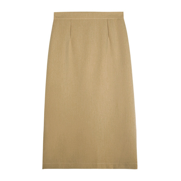 Női alkalmi szoknya hasított, magas derékkal