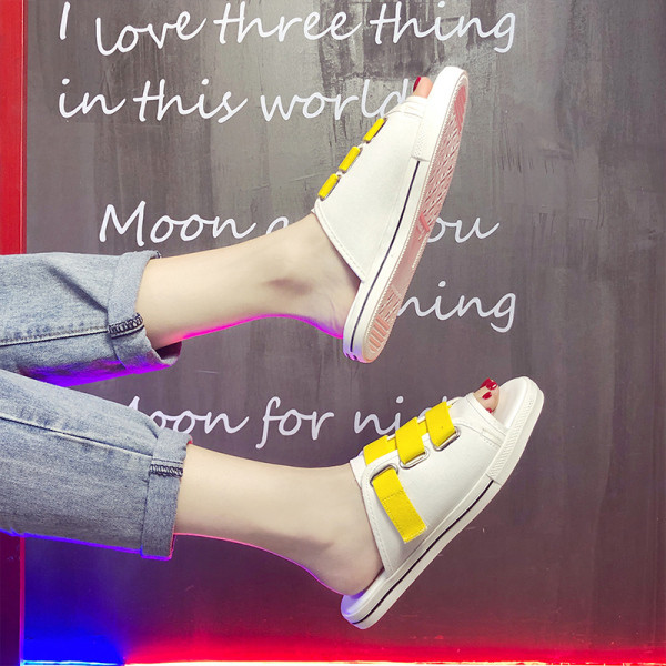 Papuci casual dama cu velcro colorat