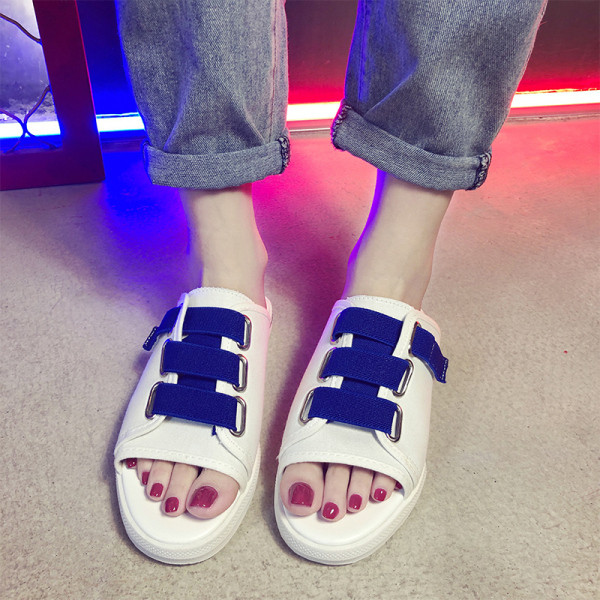 Papuci casual dama cu velcro colorat