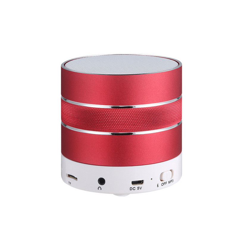 Мини преносима Bluetooth тонколона с алуминиев корпус, слот за TF карта , FM, Handsfree и USB порт в червен цвят