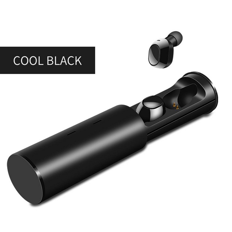 Безжични Bluetooth слушалки с Powerbank модел TWS19  и Standby режим до 300 часа - черен цвят