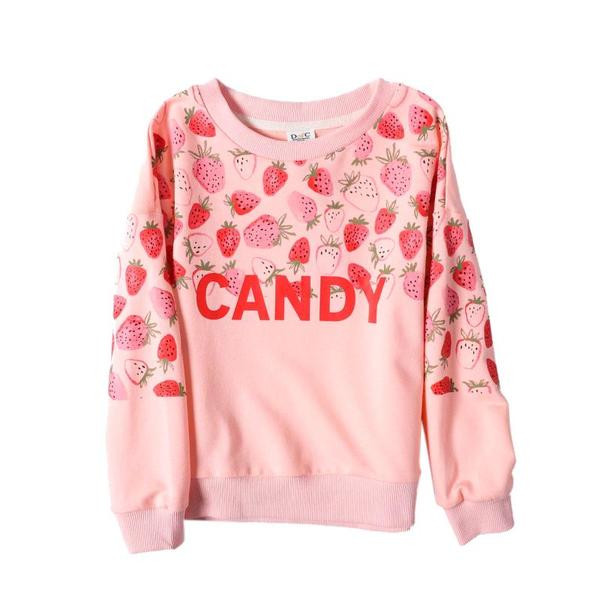 Bluza de primavara model nou cu inscriptie si imprimeu pentru fete