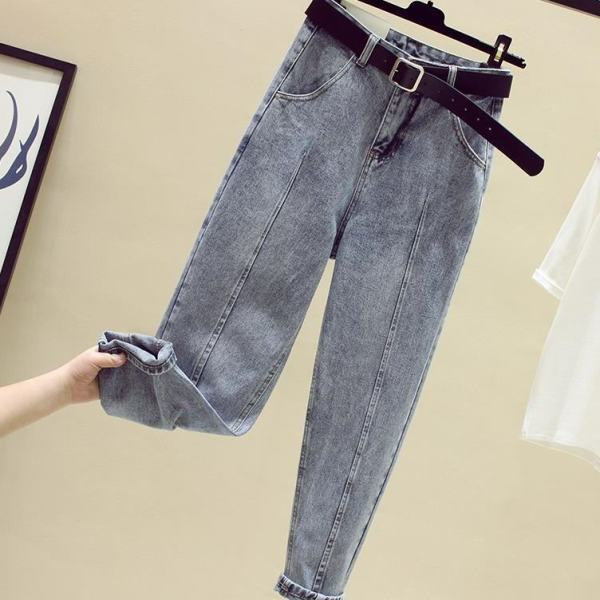 Blugi casual de dama cu talie inalta si marimi pana la 5XL