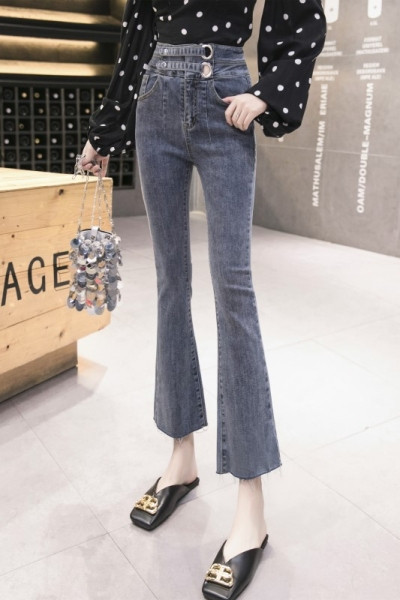 Női alkalmi farmer magas derékkal és zsebekkel – új modell