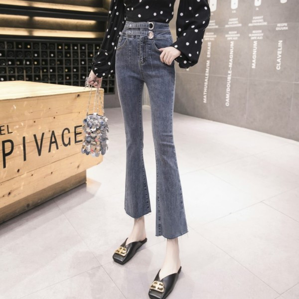 Női alkalmi farmer magas derékkal és zsebekkel – új modell