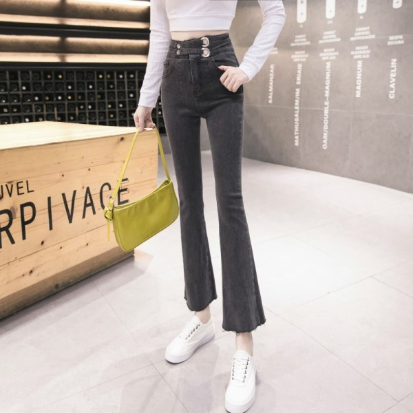 Női alkalmi farmer magas derékkal és zsebekkel – új modell