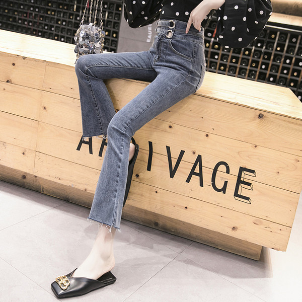 Női alkalmi farmer magas derékkal és zsebekkel – új modell