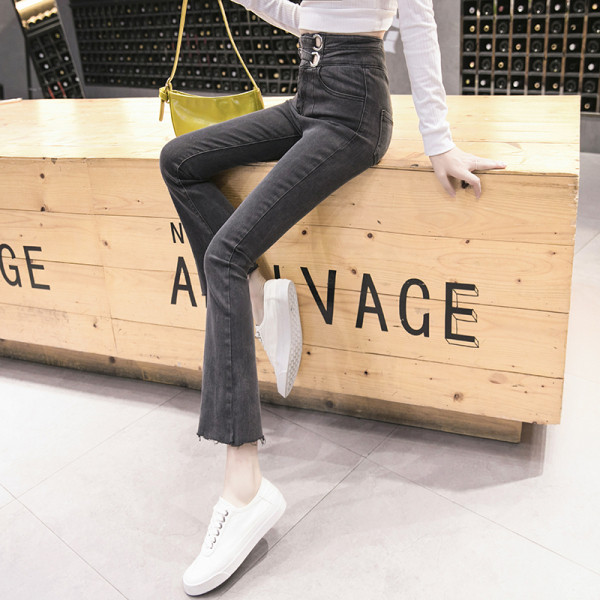 Női alkalmi farmer magas derékkal és zsebekkel – új modell