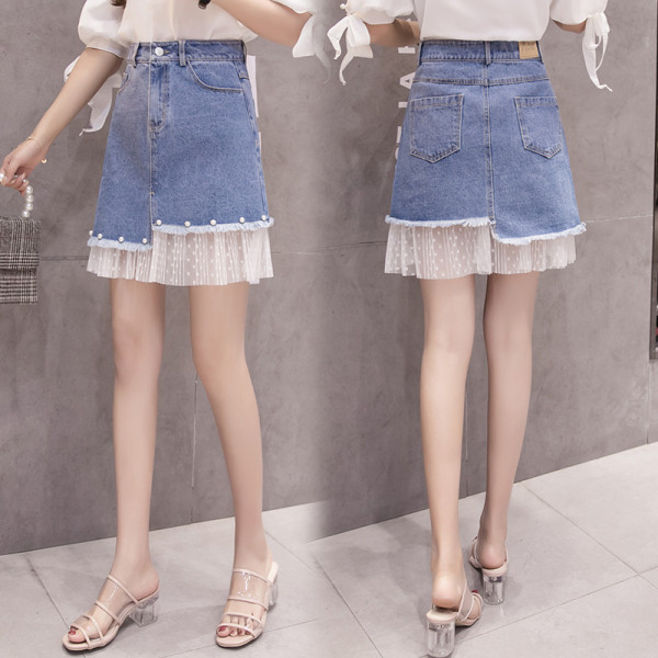 Női szoknya tüll és gyöngyökkel Karcsú modell A-vonal