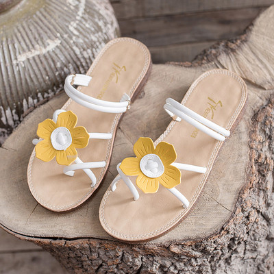 Sandale de dama cu bretele din piele si talpa plata