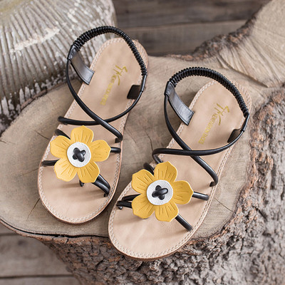 Sandale de dama cu bretele din piele si talpa plata