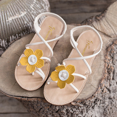 Sandale de dama cu bretele din piele si talpa plata