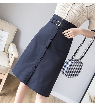 Naiste vabaaja seelik vöö ja kõrge vöökohaga