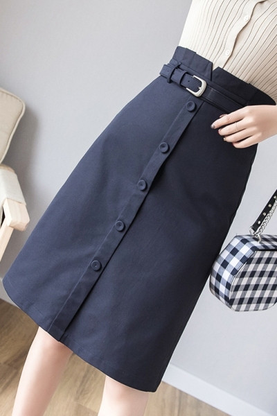 Naiste vabaaja seelik vöö ja kõrge vöökohaga