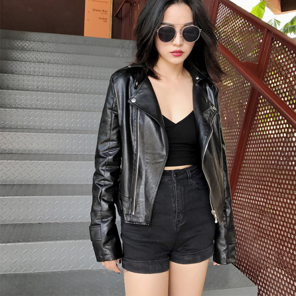 Sieviešu pavasara ādas jaka