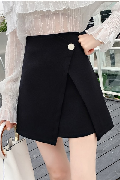 Ikdienas sieviešu asimetriski īsi svārki ar augstu vidukli