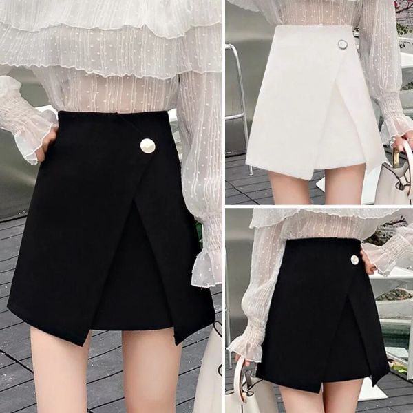 Ikdienas sieviešu asimetriski īsi svārki ar augstu vidukli