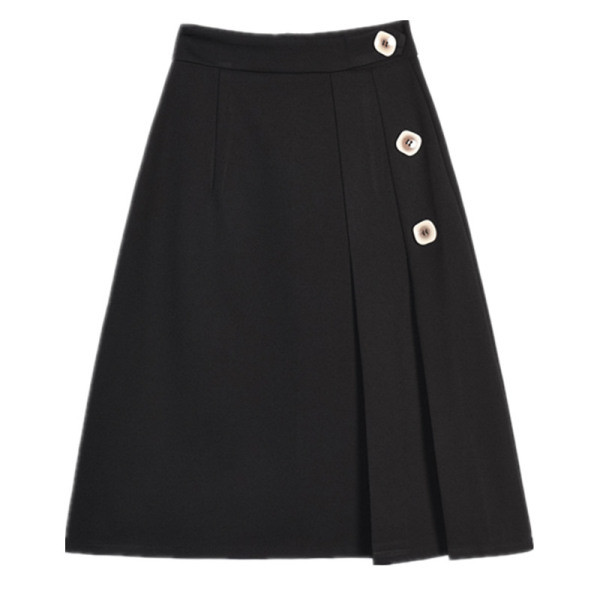 Uus mudel naiste lõikega nööpidega ja kõrge vöökohaga seelik