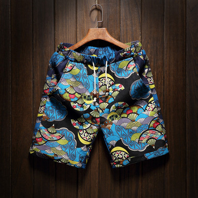 Ležerne muške kratke hlače u boji s vezicama i gumicom