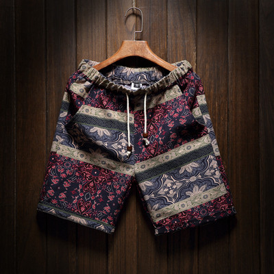 Ležerne muške kratke hlače u boji s vezicama i gumicom