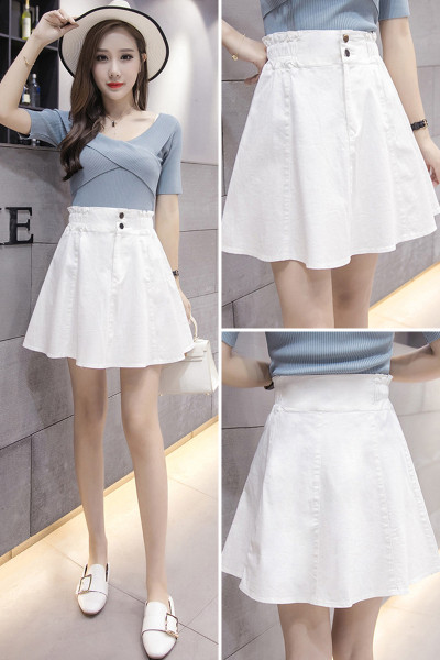 Moteriškas laisvalaikio trumpas sijonas aukštu elastiniu juosmeniu