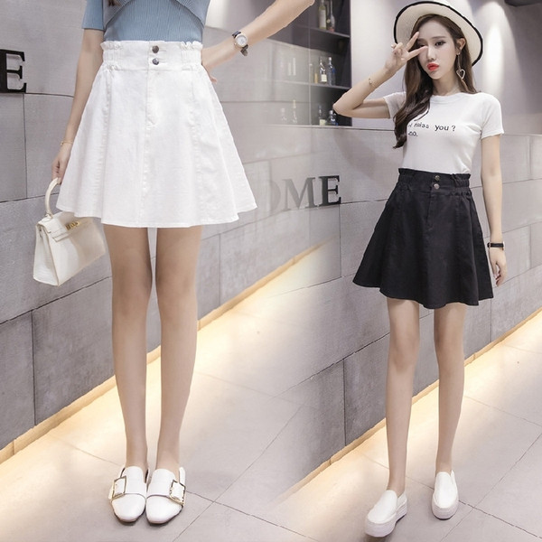 Moteriškas laisvalaikio trumpas sijonas aukštu elastiniu juosmeniu