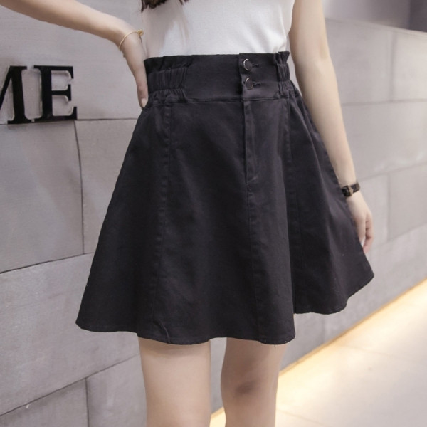 Moteriškas laisvalaikio trumpas sijonas aukštu elastiniu juosmeniu