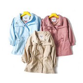 Tavaszi-őszi kabát nyakkendőkkel és gombokkal lányoknak