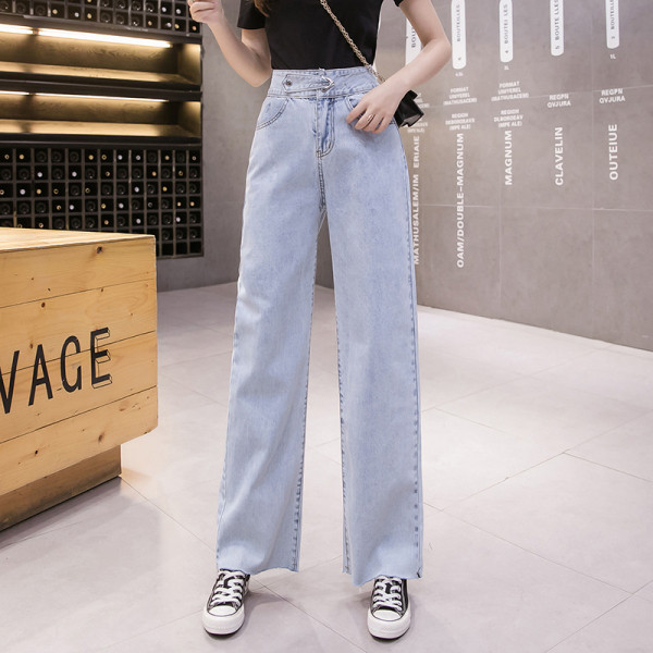 Naiste pikad teksad kõrge vöökohaga – lai mudel