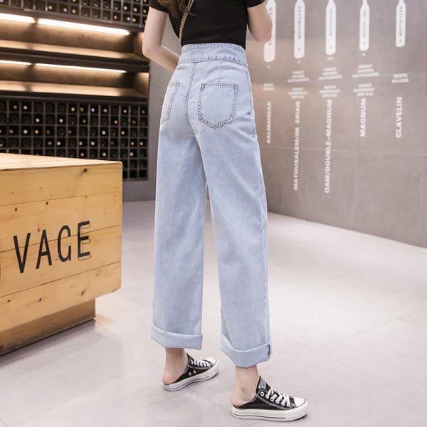 Naiste pikad teksad kõrge vöökohaga – lai mudel