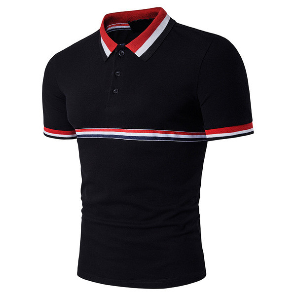 Modern férfi póló rövid ujjal és klasszikus gallérral