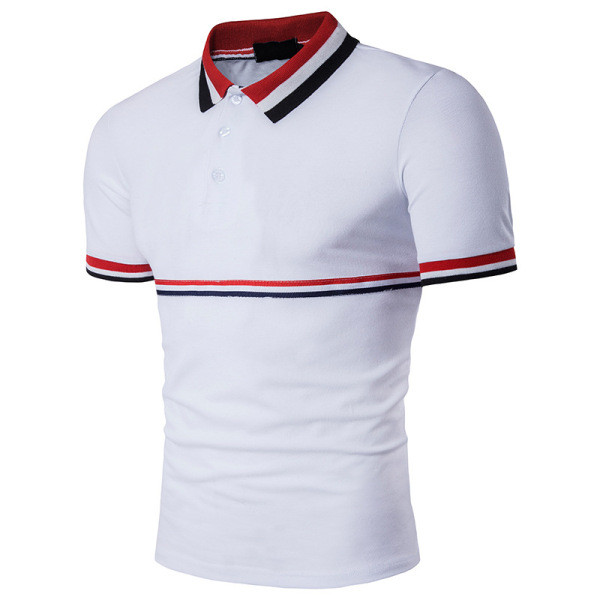 Modern férfi póló rövid ujjal és klasszikus gallérral