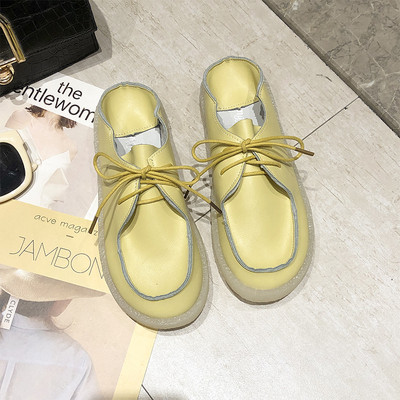 Laisvalaikio moteriški batai iš eko odos plokščiu padu ir raišteliais