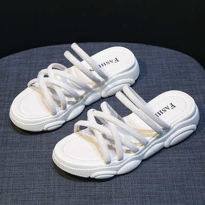 Papuci de vara dama cu bretele si talpa inalta