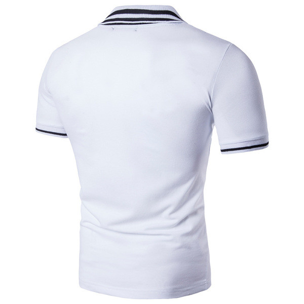 Įprasti vyriški marškinėliai su klasikine apykakle ir apvadu