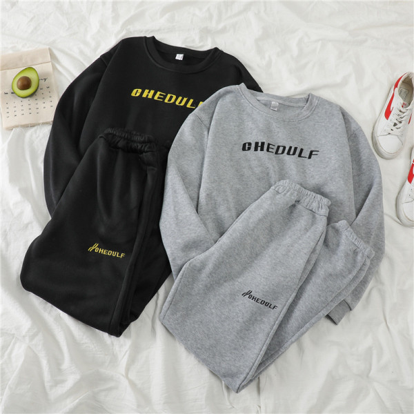 Set sport de dama din doua parti - bluza cu maneci lungi si pantaloni cu talie elastica