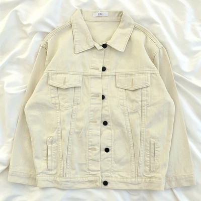 Női farmer ing klasszikus gallérral, gombokkal és zsebekkel