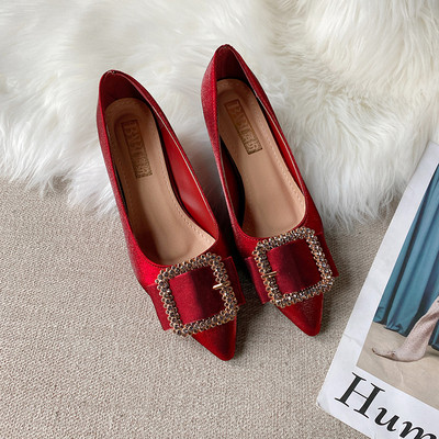 Pantofi eleganti de dama cu catarama si toc subtire