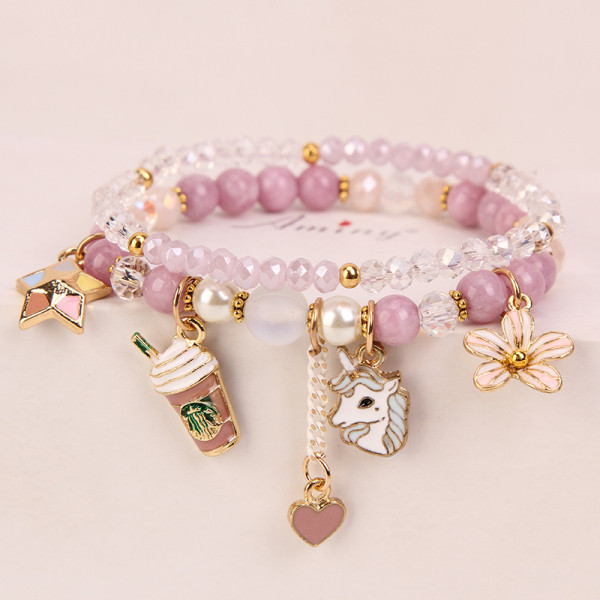 Model nou actual bratara dama cu margele si pandantive