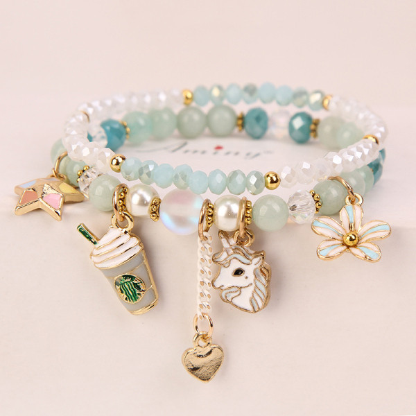 Model nou actual bratara dama cu margele si pandantive