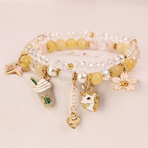 Model nou actual bratara dama cu margele si pandantive