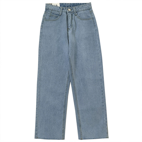 Blugi largi de dama lejeri cu talie inalta