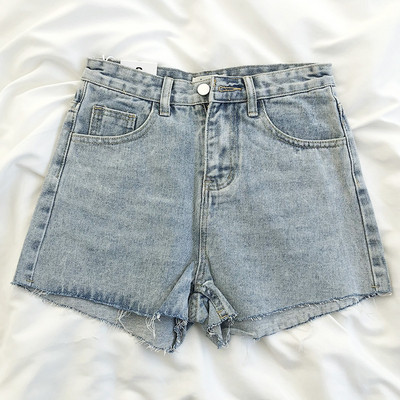 Moteriški trumpi džinsai aukštu juosmeniu