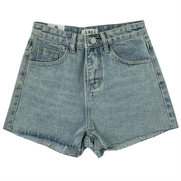 Moteriški trumpi džinsai aukštu juosmeniu