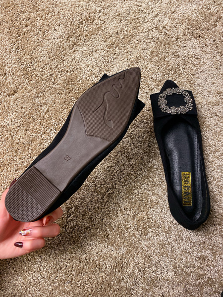 Pantofi moderni dama casual cu talpa plate si element metalic